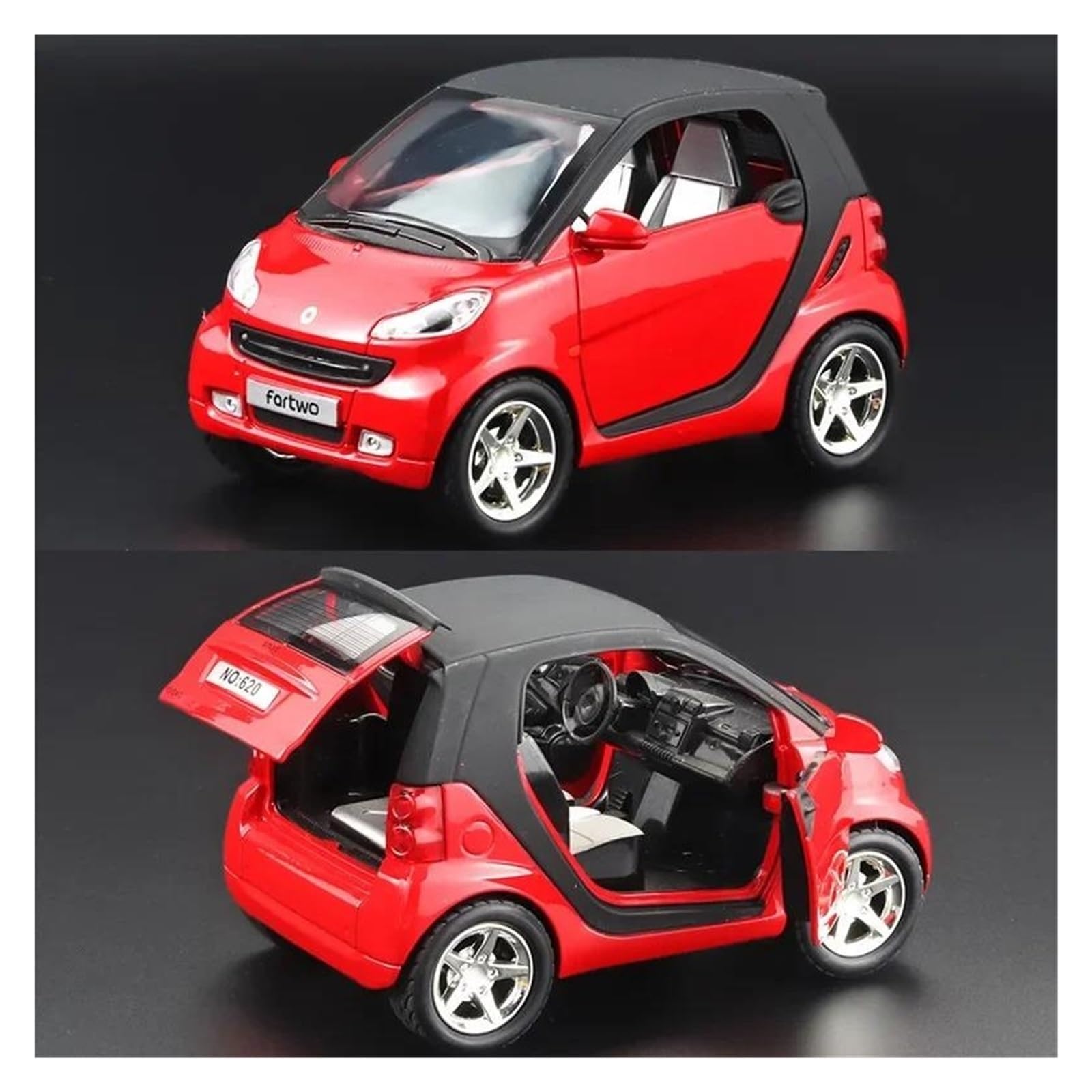 Modello di Auto Decorativo 1:32 for Miniature Smart Modello di Auto in Lega pressofusa Adatto for Collezione di Decorazioni Modello Regalo for Feste per la Decorazione(Green)