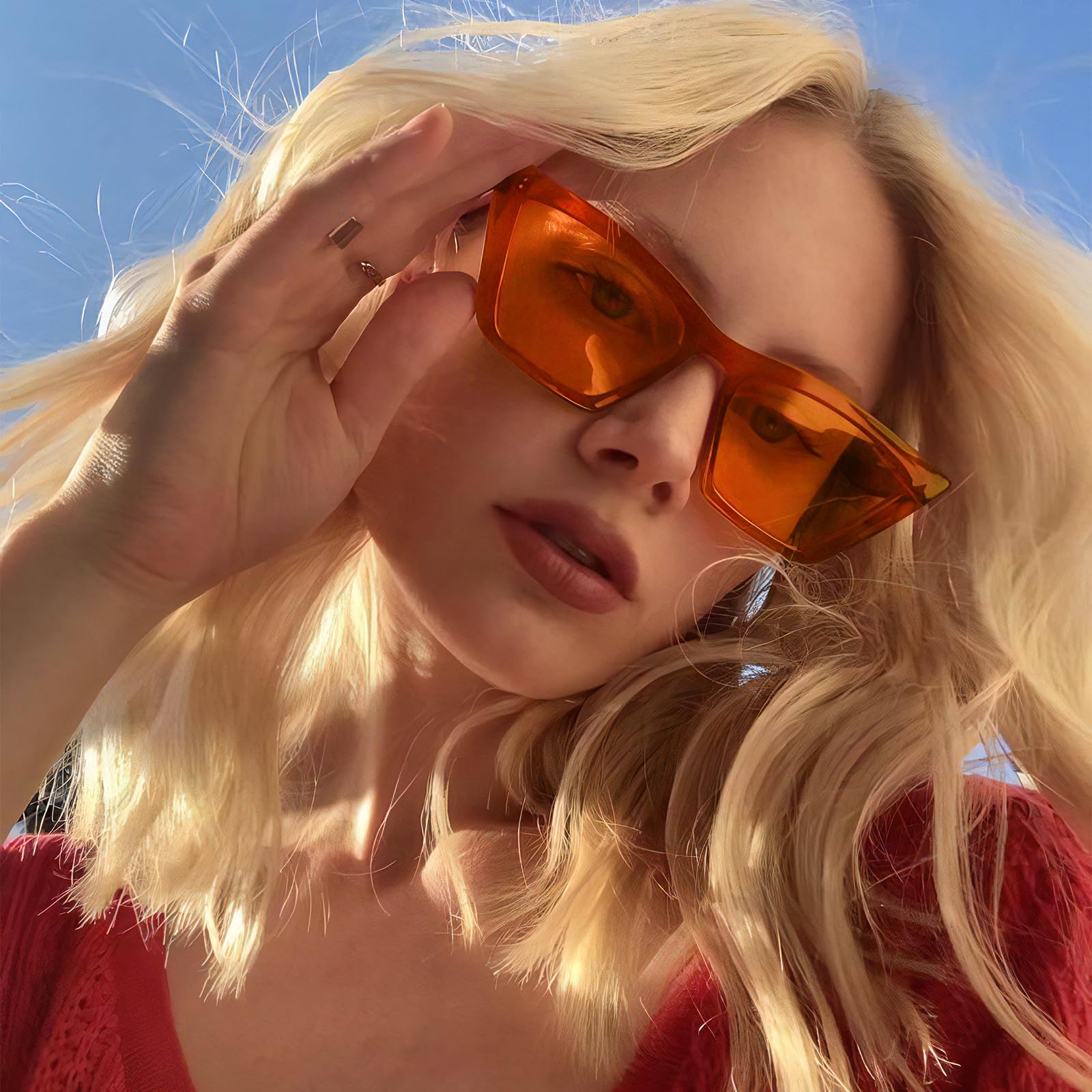 SUNOVELTIES Lot de 12 paires de lunettes de soleil orange classiques rétro pour fête, accessoires de costume, lunettes en vrac pour adulte unisexe
