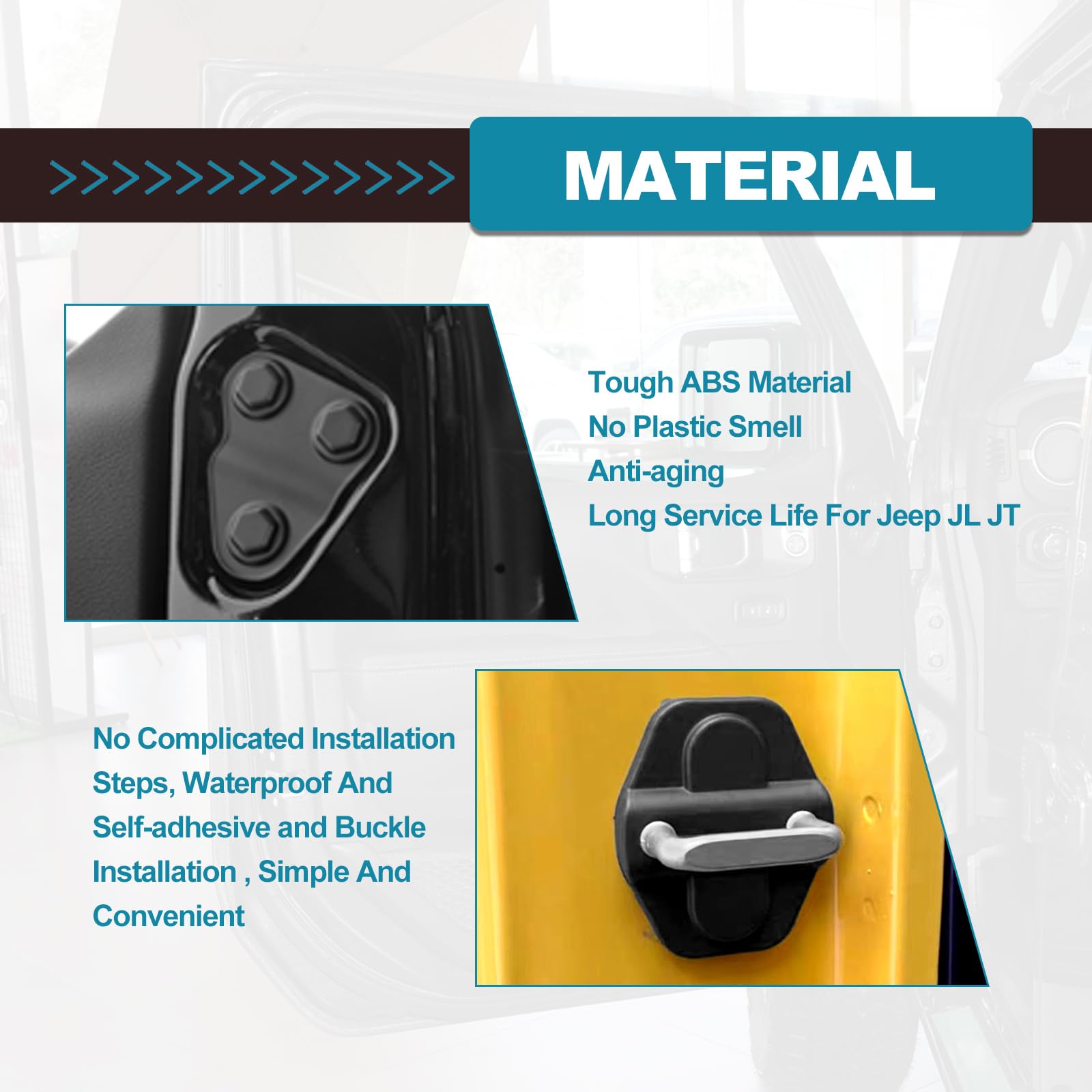 8-Pack Door Screw Protector Cover Trim Door Lock Cover - 6PCS Door Lock Cover & 2PCS Door Screw Cover Trim Accessories for 2018 2019 2020 2021 2022 2023 2024 Wrangler JL JT (2-Door/4-Door)