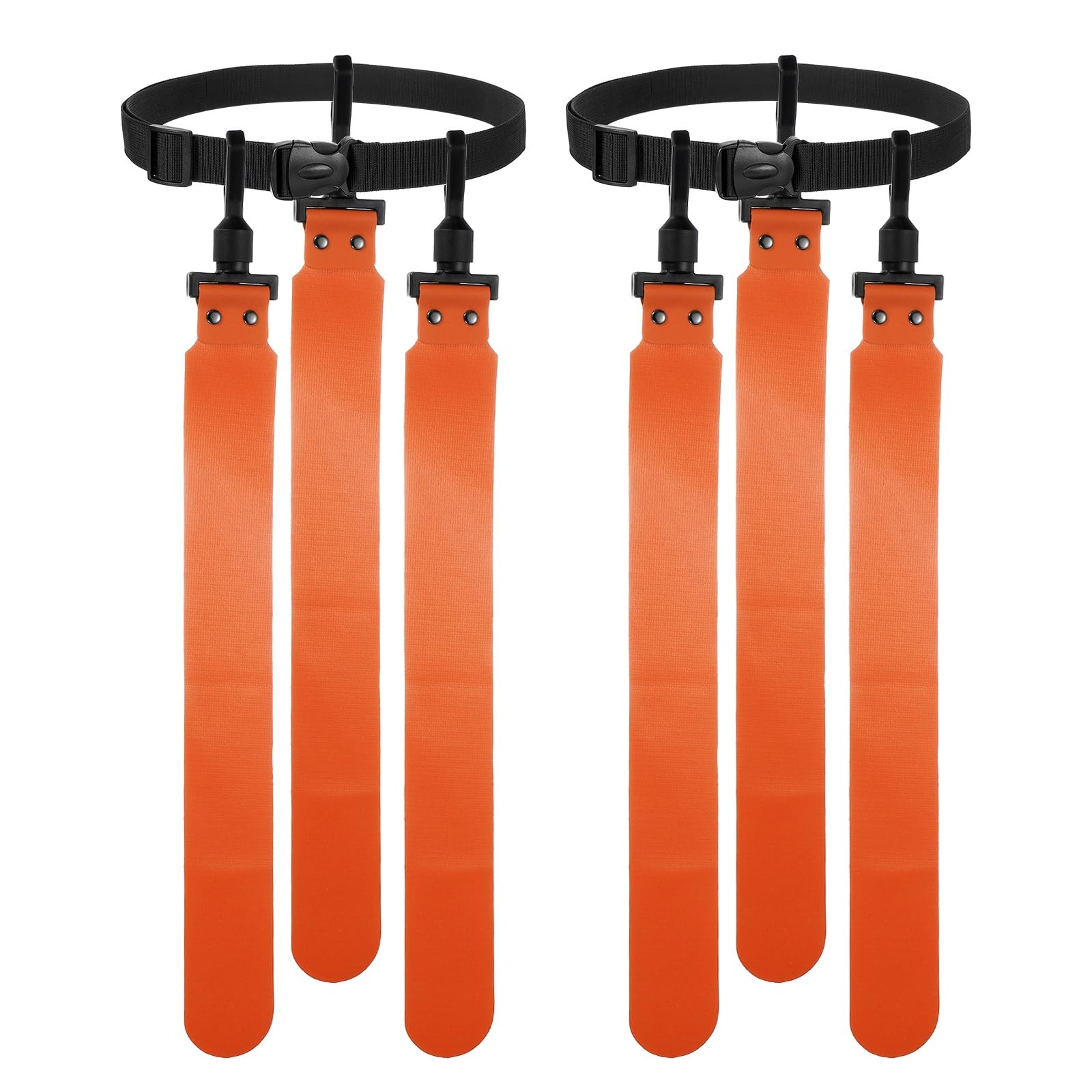 YELARXI Flag Football Set, Adjustable Flag Football Belt with 1 Belt and 3 Flags Easy Tear Away for Men Women Players Training Competition (2 Pack, Orange Red)