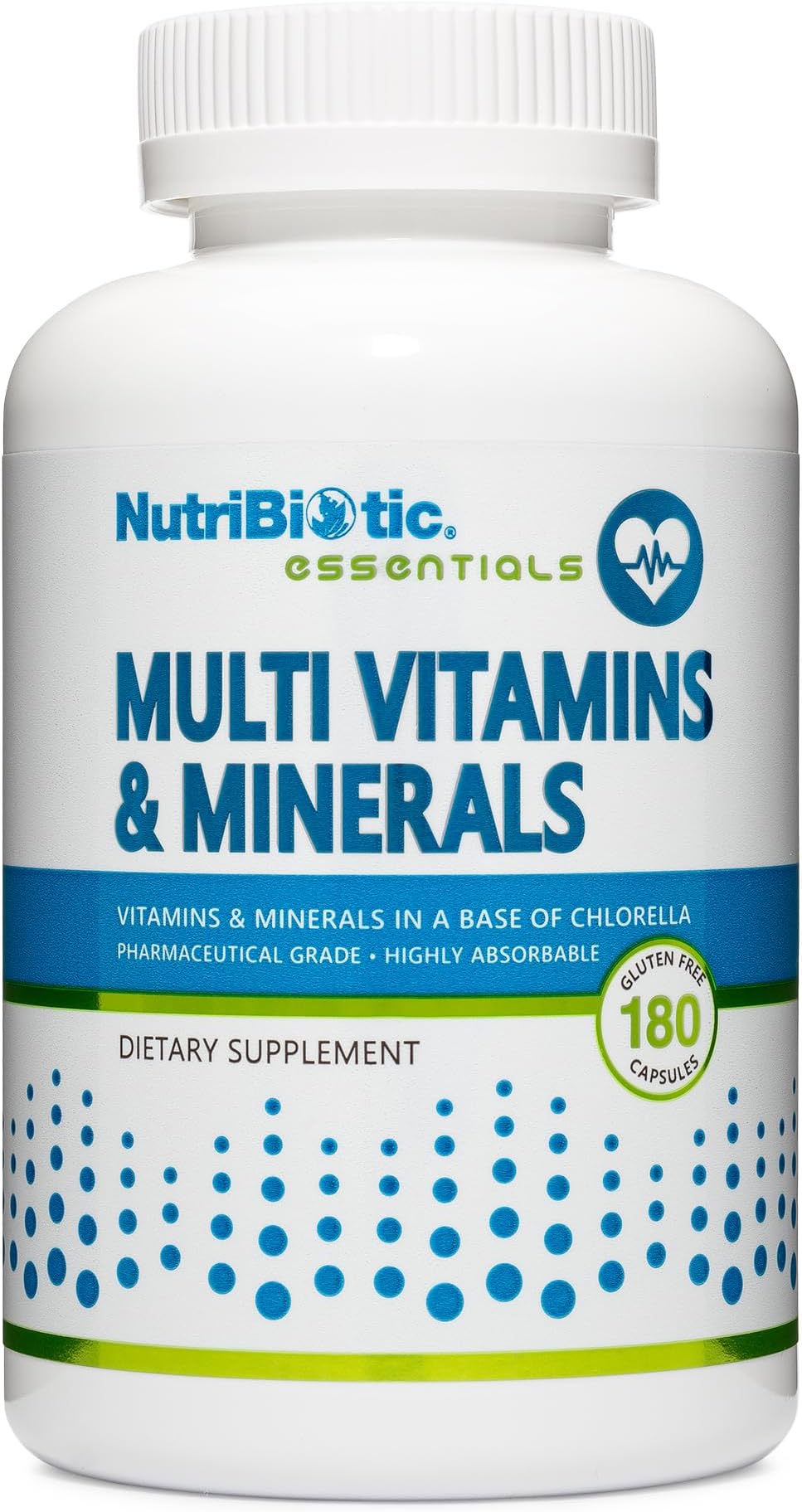 NutriBiotic – Multi Vitamins & Minerals, 180 Ct Capsules (Formerly Hypoallergenic Multiple) | 72 Pure Trace Elements in a Base of Chlorella | Pharmaceutical-Grade & Highly Absorbable | Gluten Free