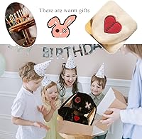 Vista 4 de Muñeca de conejo de peluche, animal de peluche de conejo aterrador, juguete de pie - Negro