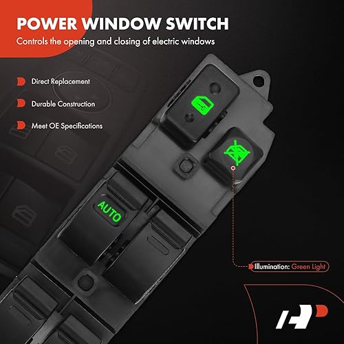 Miniatura 3 de A-Premium Interruptor de ventana eléctrica principal del lado del conductor compatible con Toyota 4Runner 96-97, Camry 94-96, Corolla 96-97,