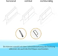 WITEN&NOCK 2x50cm Zuhanykabin Tömítés Dupla Ajak Profil Üvegajtó Tömítőszalag 5-6mm 4