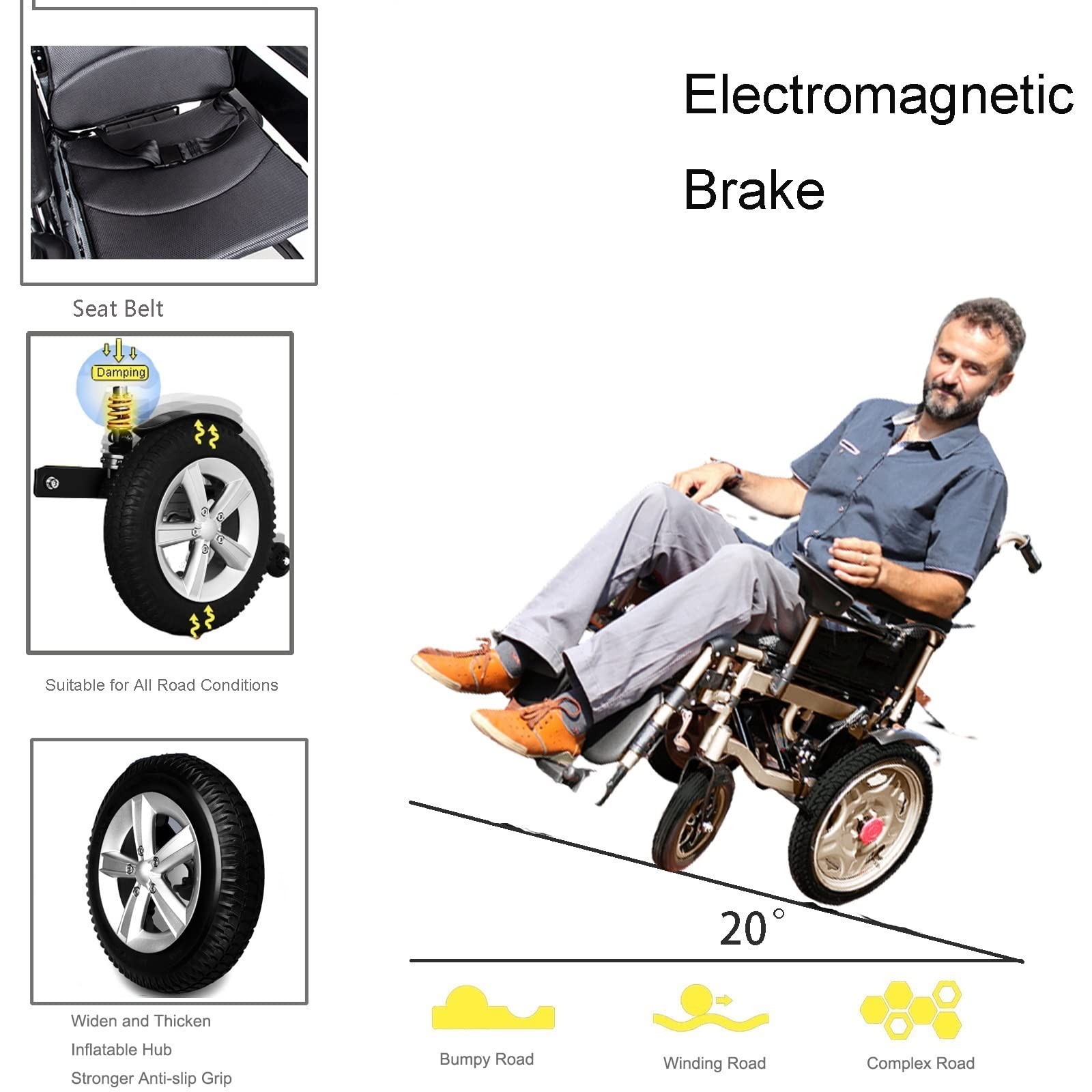 Amazon | 電動車椅子、正味重量38kg、軽量で折りたたみ可能-700wピーク 