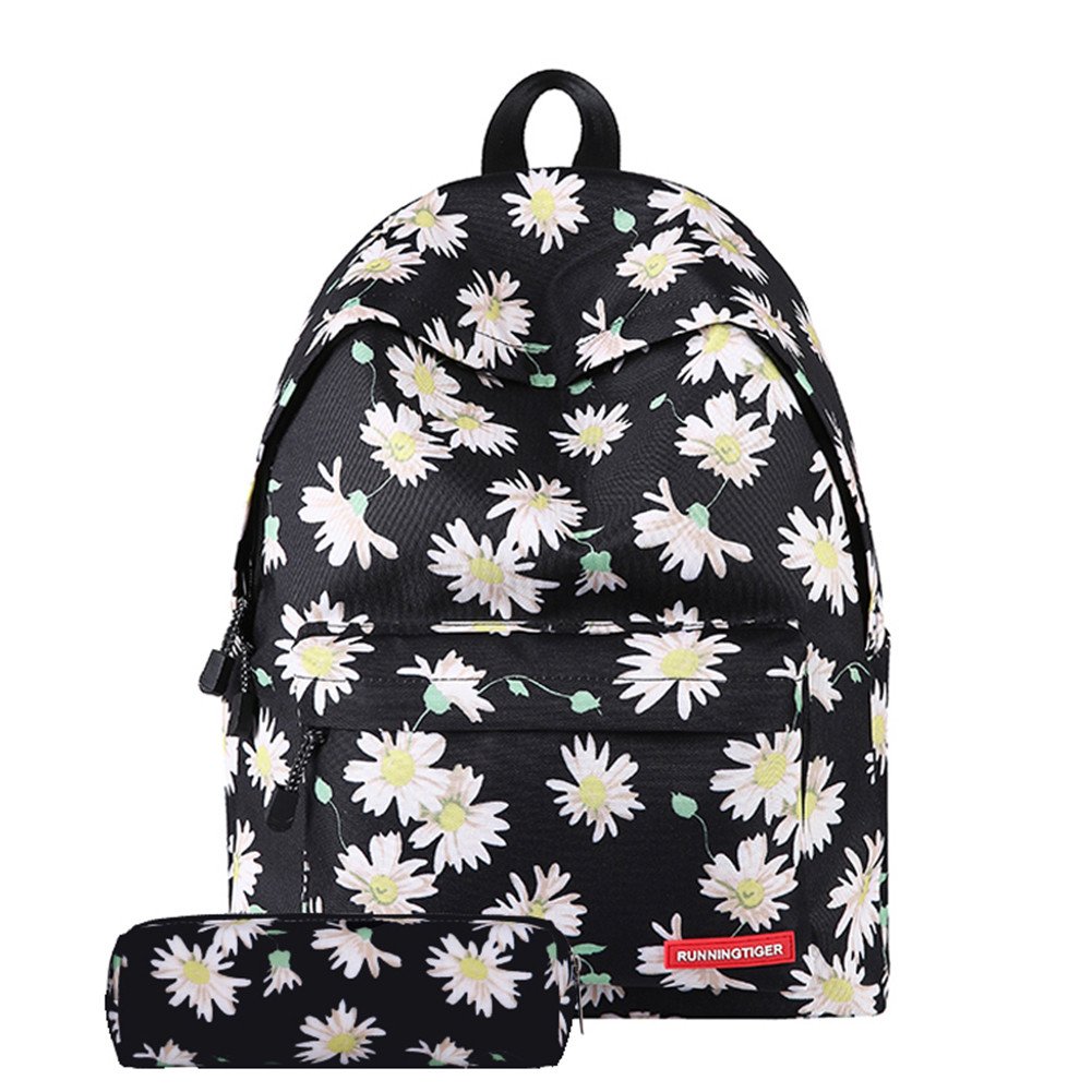 TMT0TF Mochilas Para Niñas, Mochila Para Laptop De 15.6 Pulgadas, Bolsa Escolar Linda Universidad Grandes, Negro -, Moderno