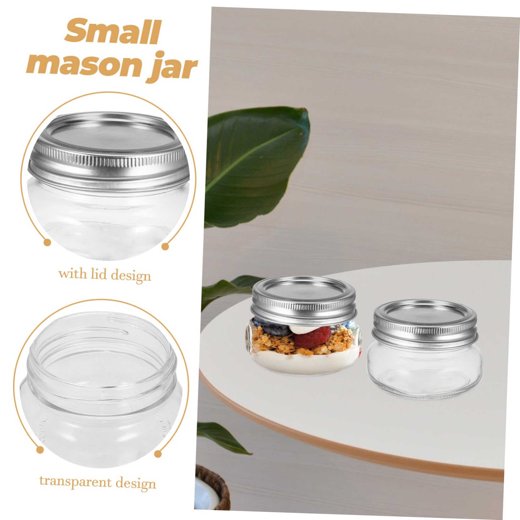ULTECHNOVO 6 Kleine Einmachgläser 150ml aus Glas mit Luftdichtem Deckel Wiederverwendbar für Unterwegs und Reisen Vorratsdosen für Küche