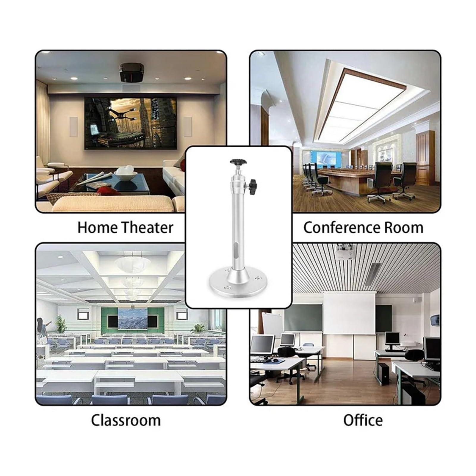 Supporto for proiettore, ruotabile a 360°, HY260 Pro HY320 | Design portatile, lega di alluminio, utilizzo a parete a soffitto, posizionamento flessibile(Black)