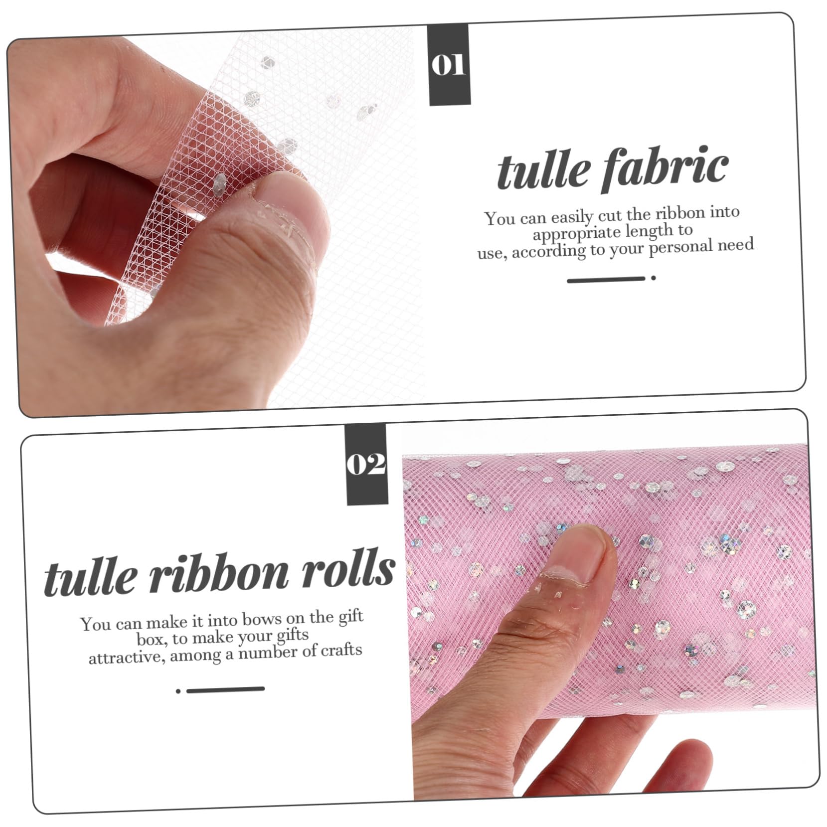 SHINEOFI 5 Rouleaux Rouleau De Treillis Ruban De Bobine Étincelant Robe Tulle Décorations De Ruban De Tulle Ruban De Noël Pour Rose Engrener