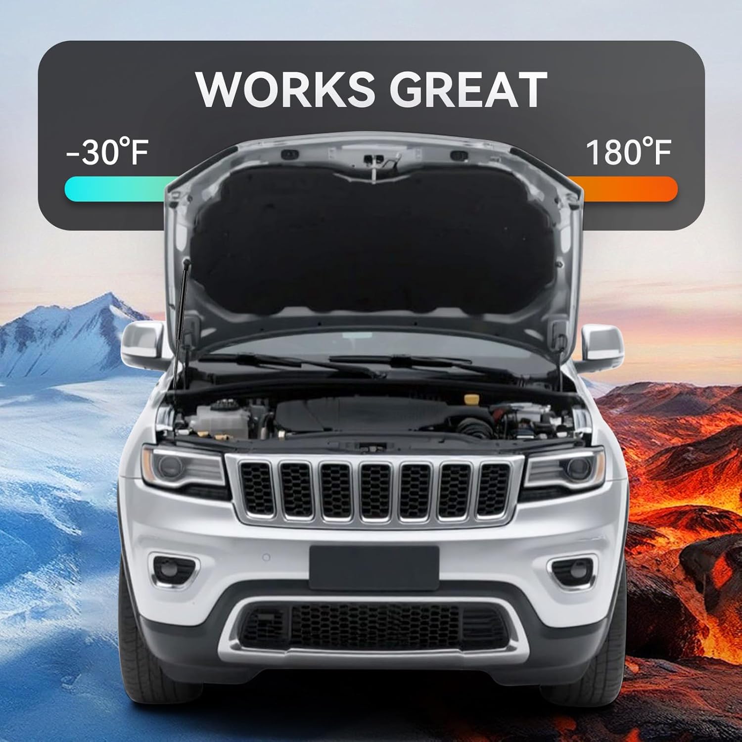 1PC Hood Strut Fit for Dodge Durango 2011-2022 & Jeep Grand Cherokee 2011-2020, Front Bonnet Lift Support Shock Replace# 55113748AA SG214069, 1 Pack