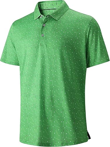 Camisas de golf para hombre, manga corta, absorbe la humedad, ajuste seco, atlético, polo