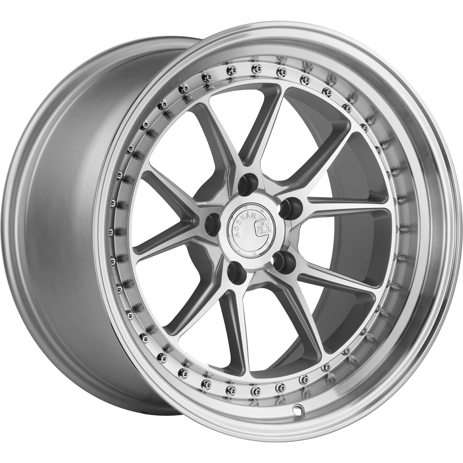 Aodhan DS08 Custom Wheel - 18x8.5, 35 Offset, 5x120.65 Bolt Pattern, 72.6mm Hub - Silver with Machined Face Rim