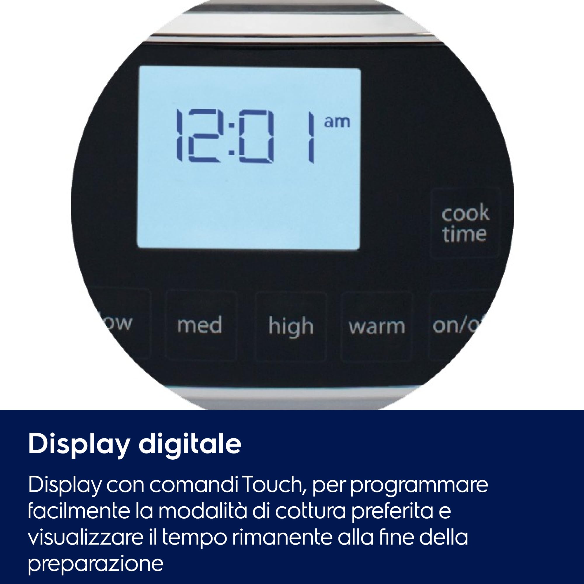 Electrolux Esc7400 Slow Cooker, Pentola Elettrica In Acciaio Inox Per Cottura Lenta Con Sei Programmi Predefiniti, 235 W, 6.6 L, Argento, Amazon Exclusive