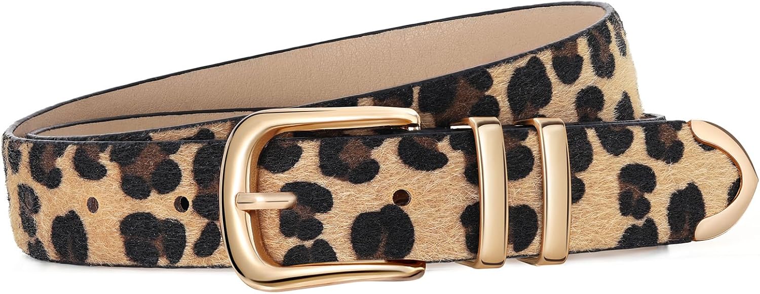 JASGOOD Women Leather Belt with Gold Buckle Ladies Fashion Faux Leather Waist Belt for Jeans Pants - Image 6