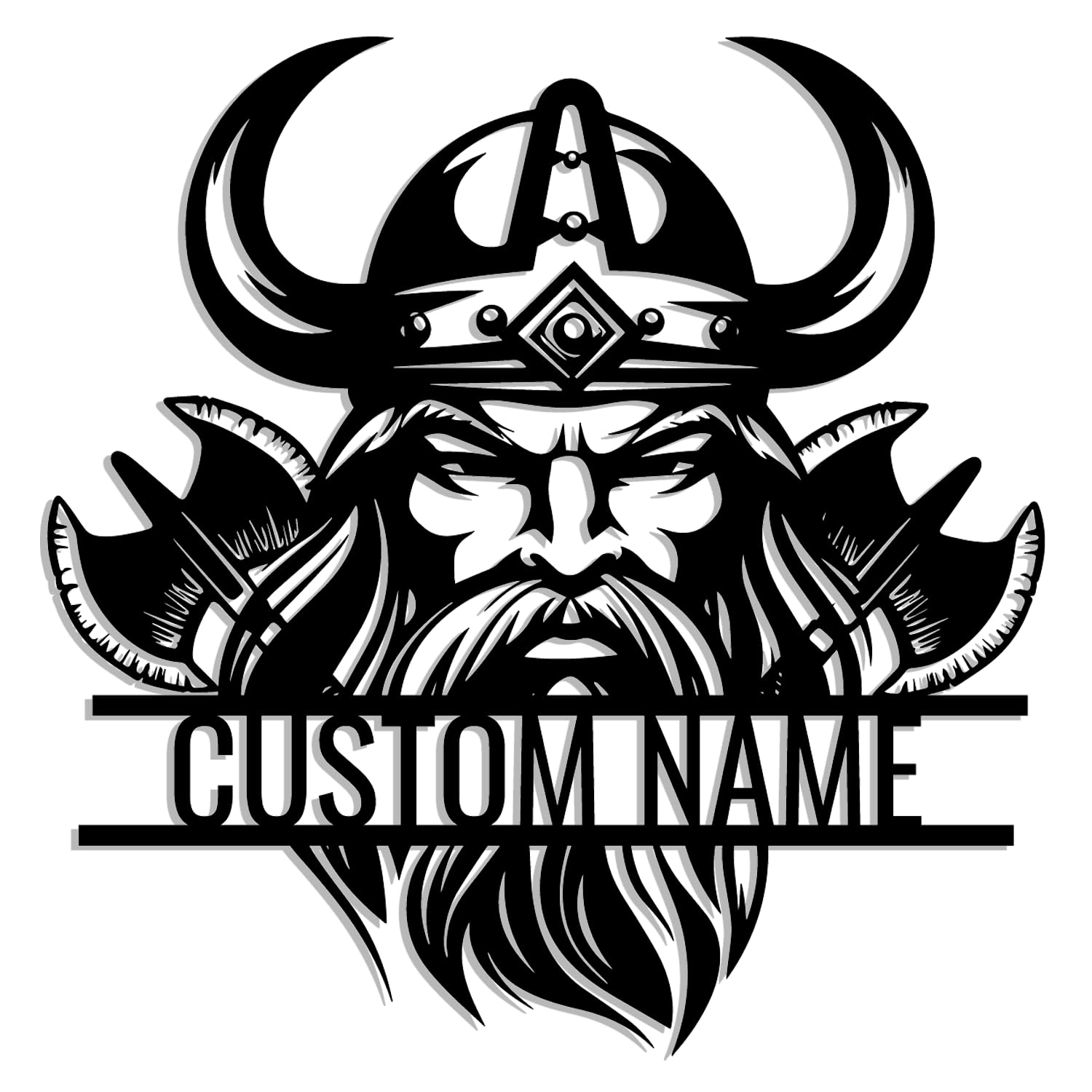 Kissesuu Style-4 Custom Viking Metal Sign,Personalized Odin Metal Wall Decor, Personalized Nordic Name Est Sign, Scandinavian Decor, Viking Lover Gift, Fathers Day, Mancave Decor,Icelandic Art,Custom Viking Skull