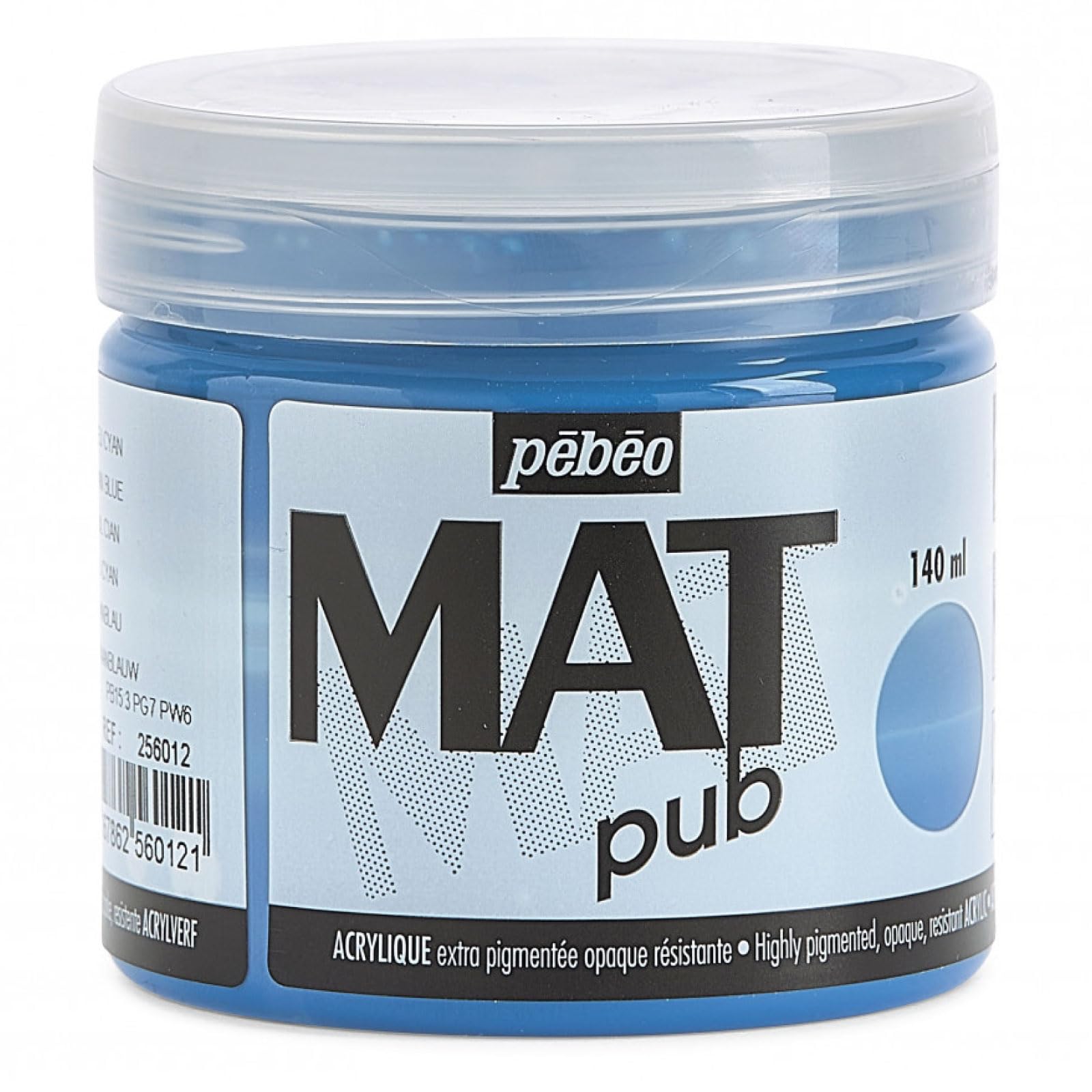 Pebeo Mat Pub, Cyan Blue, 140ml