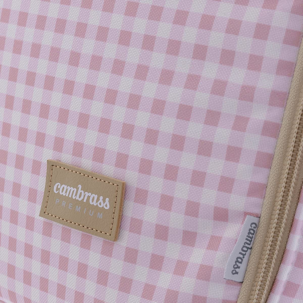 Cambrass - Maleta hospital para nacimiento del bebé - bolso de maternidad para las cosas necesarias para el recién nacido - maleta de viaje para bebés - Vichy Rosa 12x47x36 cm