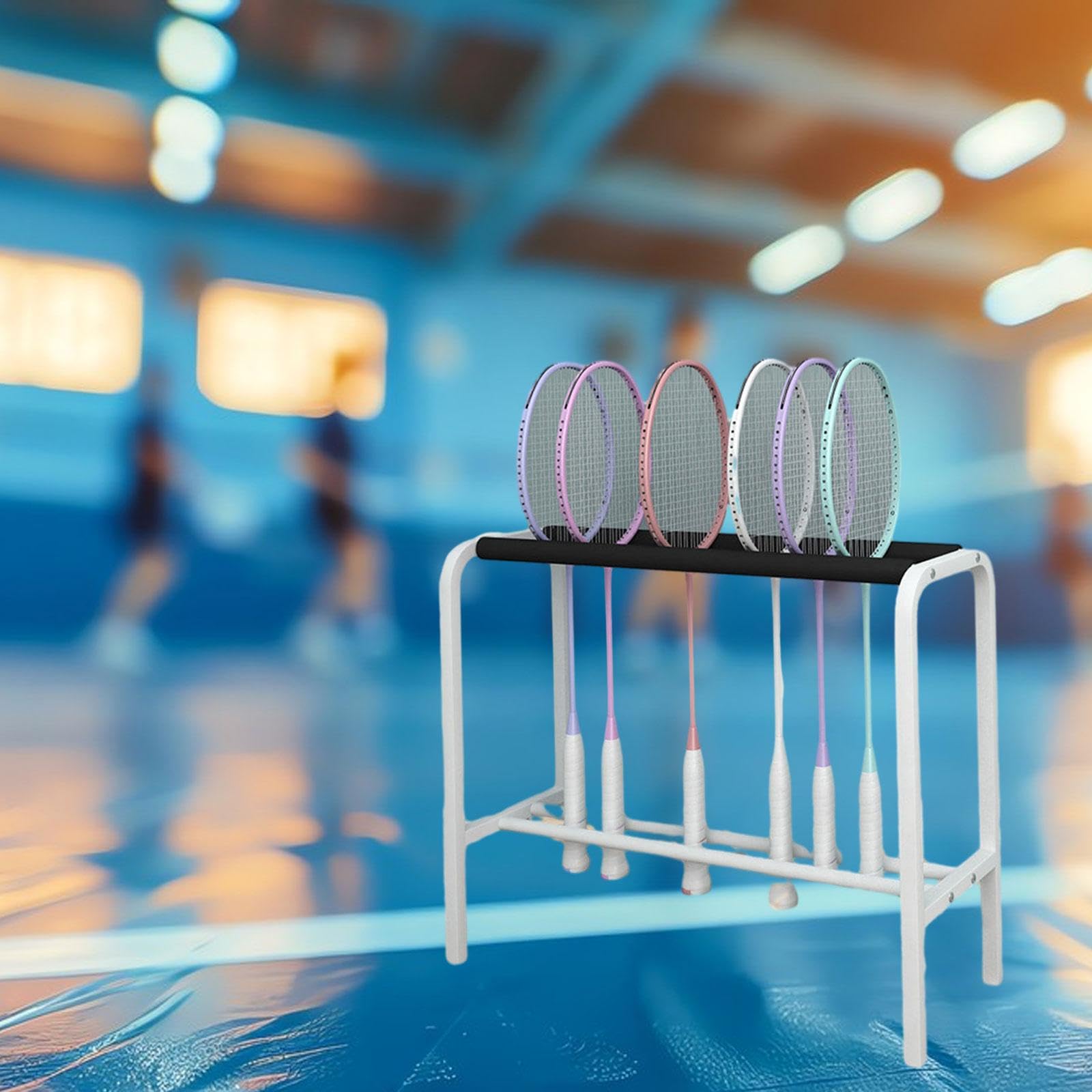 Colaxi Badminton Racket Storage Rack Tennis Racket Display Rack, Durability, Stable Easy to Install Organizer Storage Stand, White