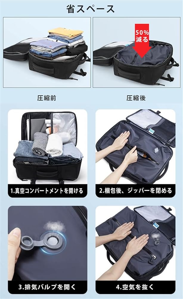Amazon.co.jp: [HONSAN] 真空圧縮リュックサック 65L 大容量