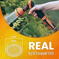 Vista 6 de Giraffe Tools - Manguera conectora corta de jardín de 15 pies x 5/8 pulgadas, resistente, flexible, ligera, material híbrido con mango giratorio