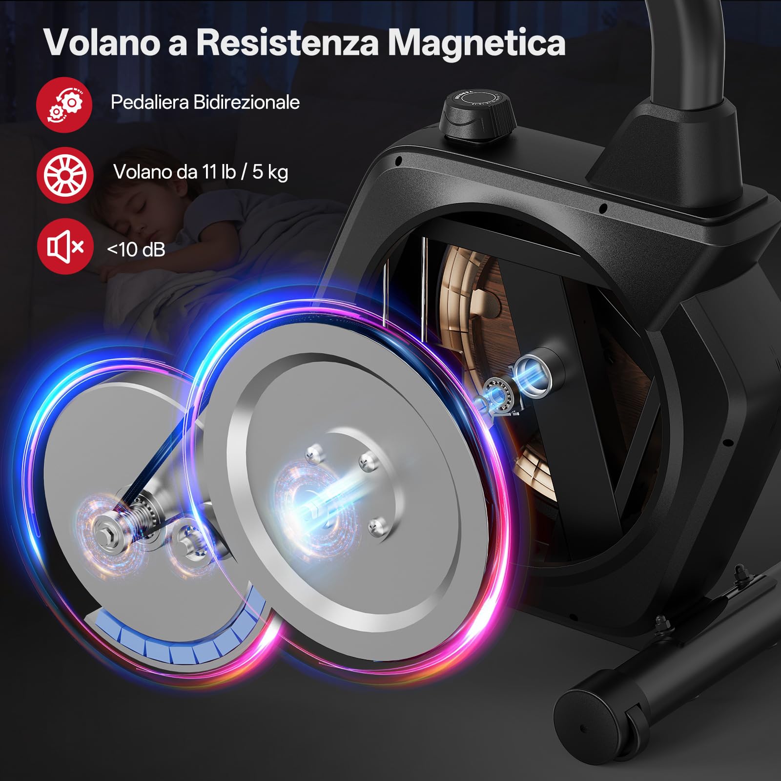 JOROTO JH50 Cyclette Orizzontale, Cyclette da Seduta Bluetooth con App, 16 Livelli di Resistenza Magnetica, Sella e Schienale Regolabili Fino a 182KG, Display LCD, Sensori di Frequenza Cardiaca