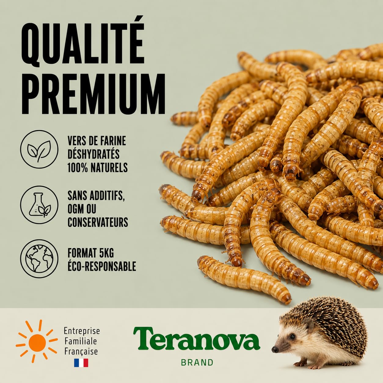 suszone robaki mączne 5 kg - Premium naturalny przysmak dla ptaków i zwierząt ogrodowych - suszone owady - karma uzupełniająca dla przeżuwaczy
