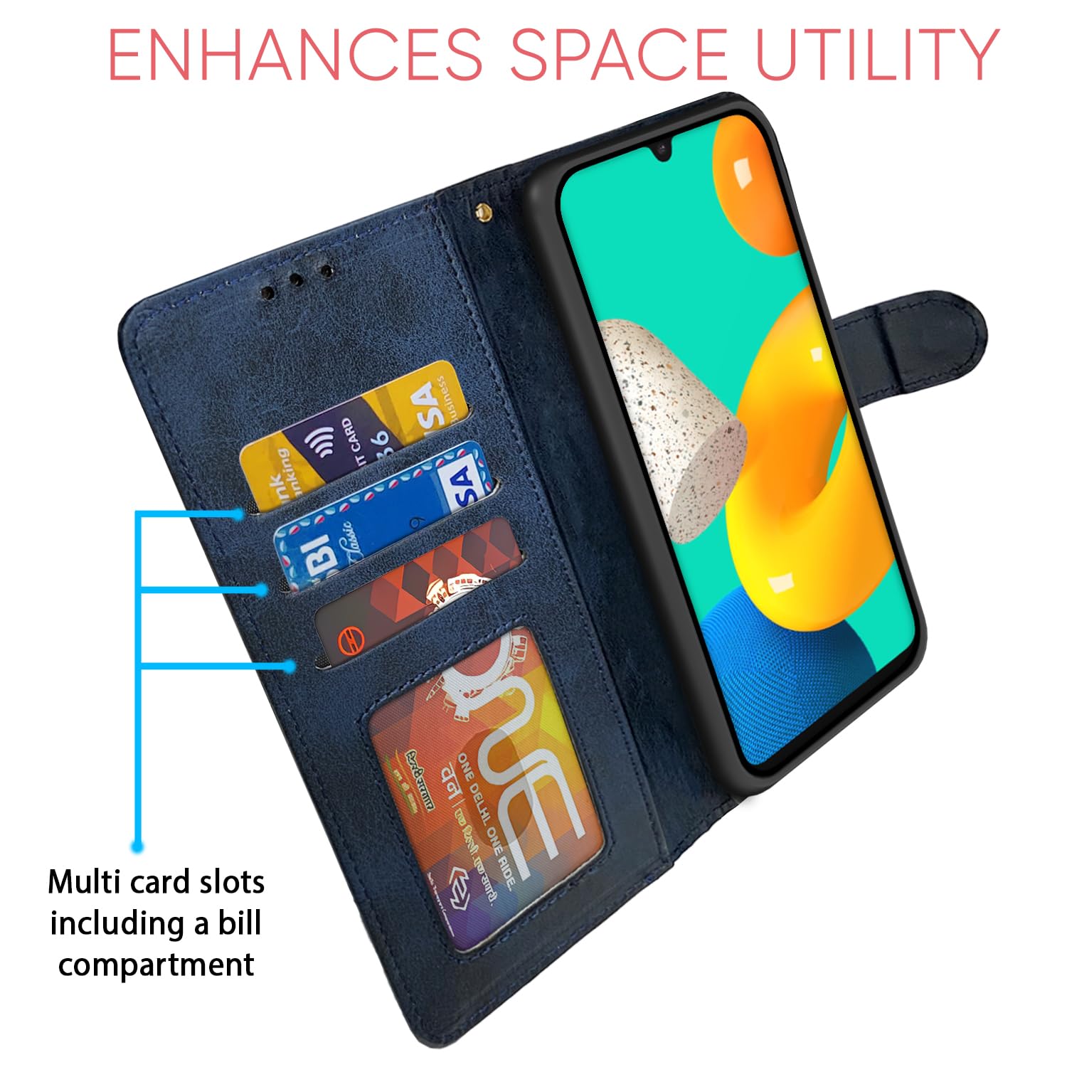 Samsung Galaxy M32 Case - PU Leather Flip Cover -4