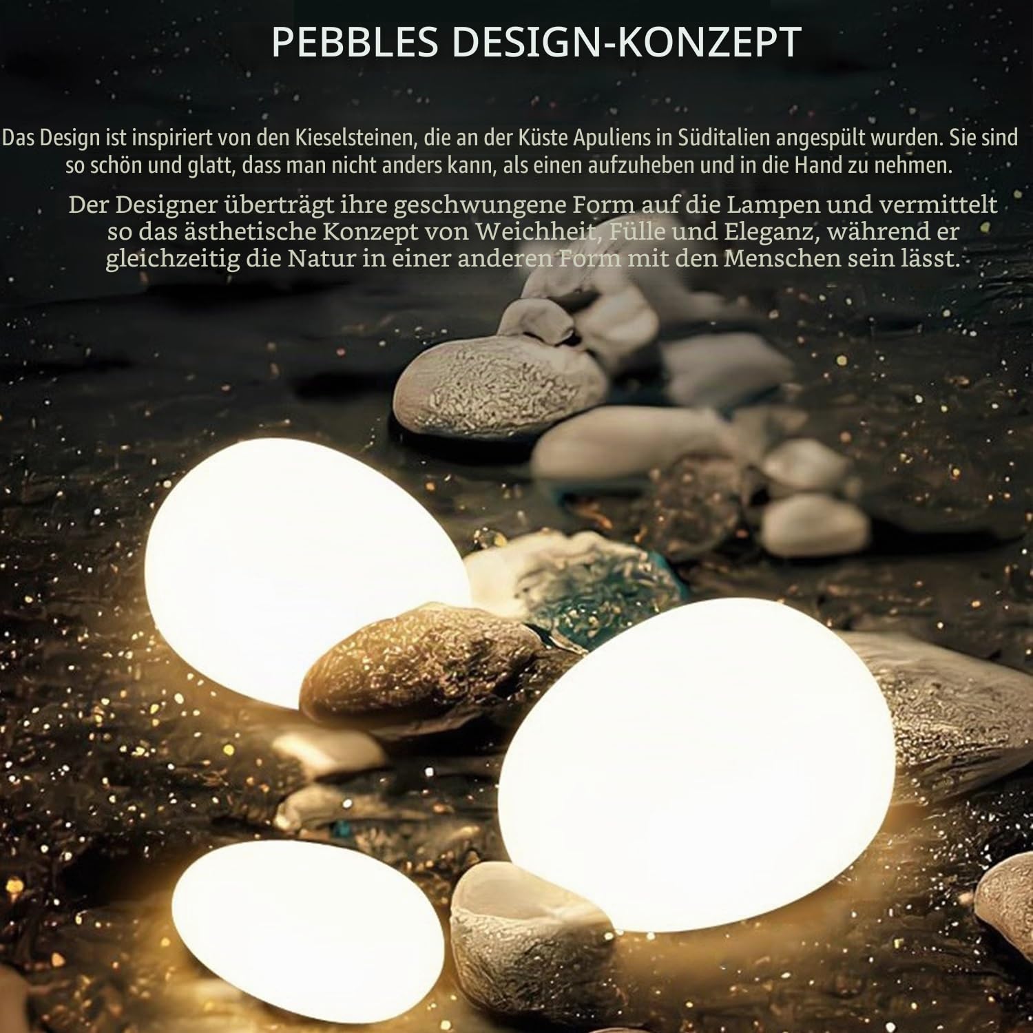 Modern E27 Hängelampe Pebble Pendelleuchte Wohnzimmerlamp Polystyrol-Kunststoffschirm Treppe Hängeleuchte Xuanguan Schlafzimmer Esszimmer Küchenlampe Höhenverstellbar Lampen(Warmes Licht,8-head)