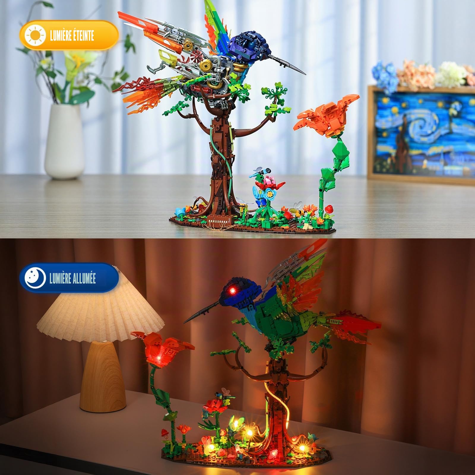 Boule de cristal Colibri 3D gravée au laser avec lumières aux couleurs changeantes - Veilleuse en verre de 8 x 6 cm, cadeau pour fille, mère, amie - France Boule de cristal Colibri 3D gravée au laser avec lumières aux couleurs changeantes - Veilleuse en verre de 8 x 6 cm, cadeau pour fille, mère, amie - France