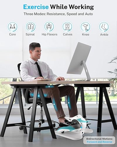 Miniatura 3 de Gonex Under Desk Elliptical Exercise Machine Electric Sitting Seated Leg Pedal Exerciser with Resistance for Seniors Elderly Home 3 in 1 Mini