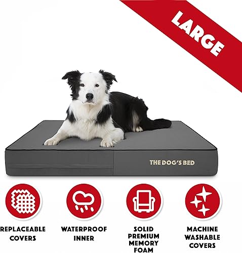 Miniatura 6 de Cama ortopédica para perro de la marca The Dog's Bed, espuma viscoelástica premium S-XXXL, impermeable, alivio del dolor de perro para la artritis,