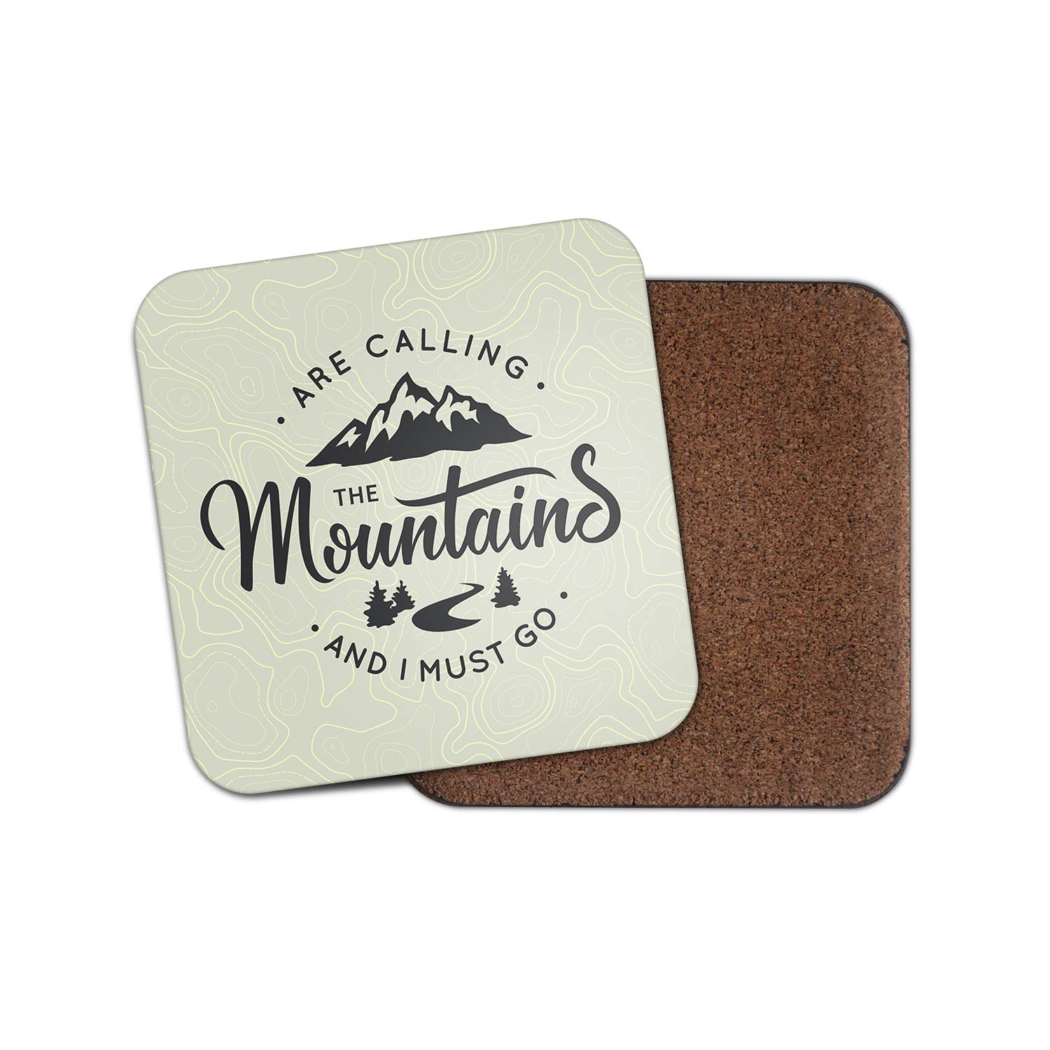 DestinationVinyl1 x The Mountains are Calling Coaster - and I Must Go Mountain Quote Mum #19170