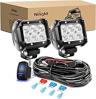 Vista 1 de Nilight Barra de luz LED, 2 piezas de 18 W, luces LED todoterreno de 12 V y 5 pines, interruptor basculante, kit de arnés de cableado de barra