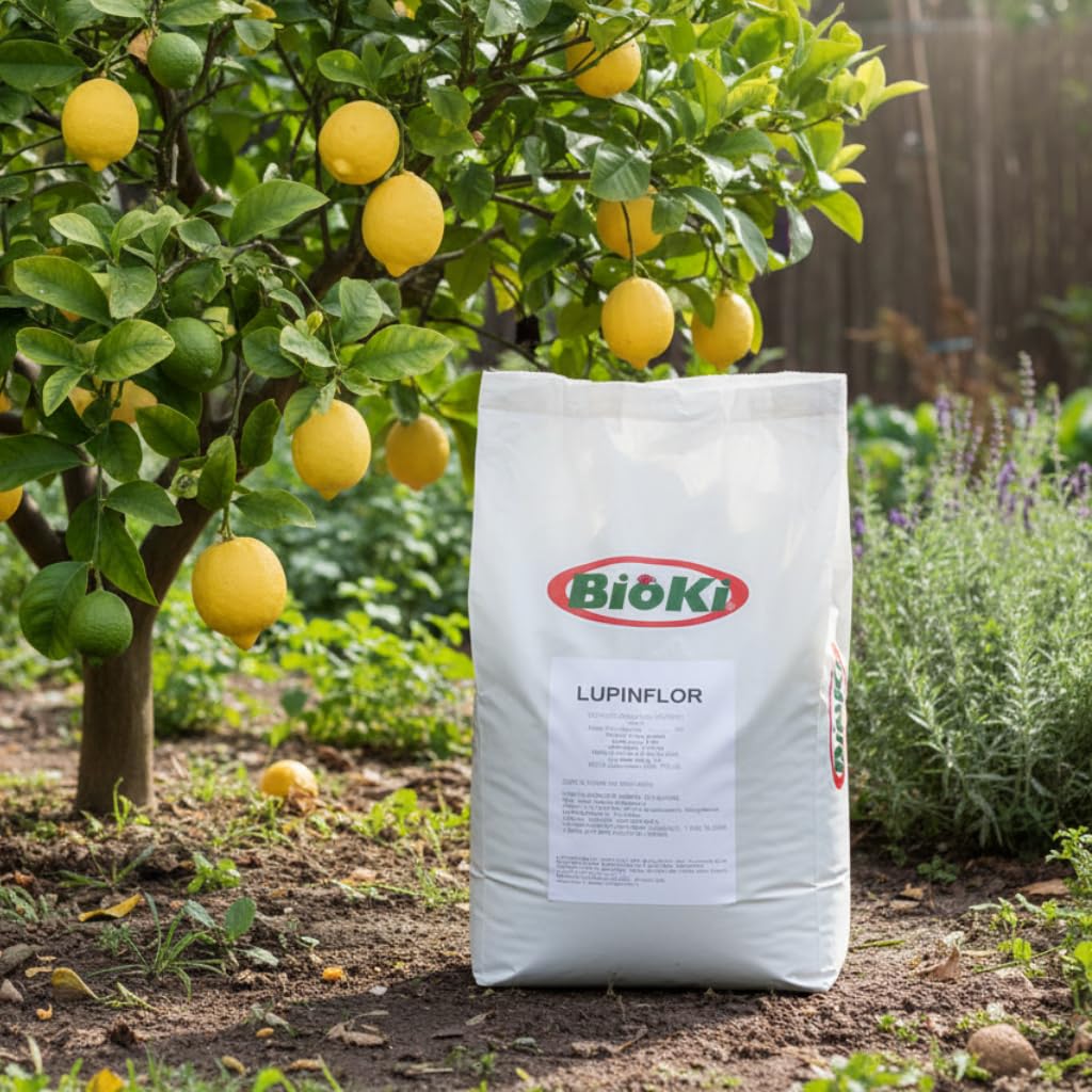 BIOKI Lupinflor Concime Organico per Limoni e Agrumi, busta 3 kg, Azione Rapida, Acidificante Terreno e resistenza alla malattie (9 kg)