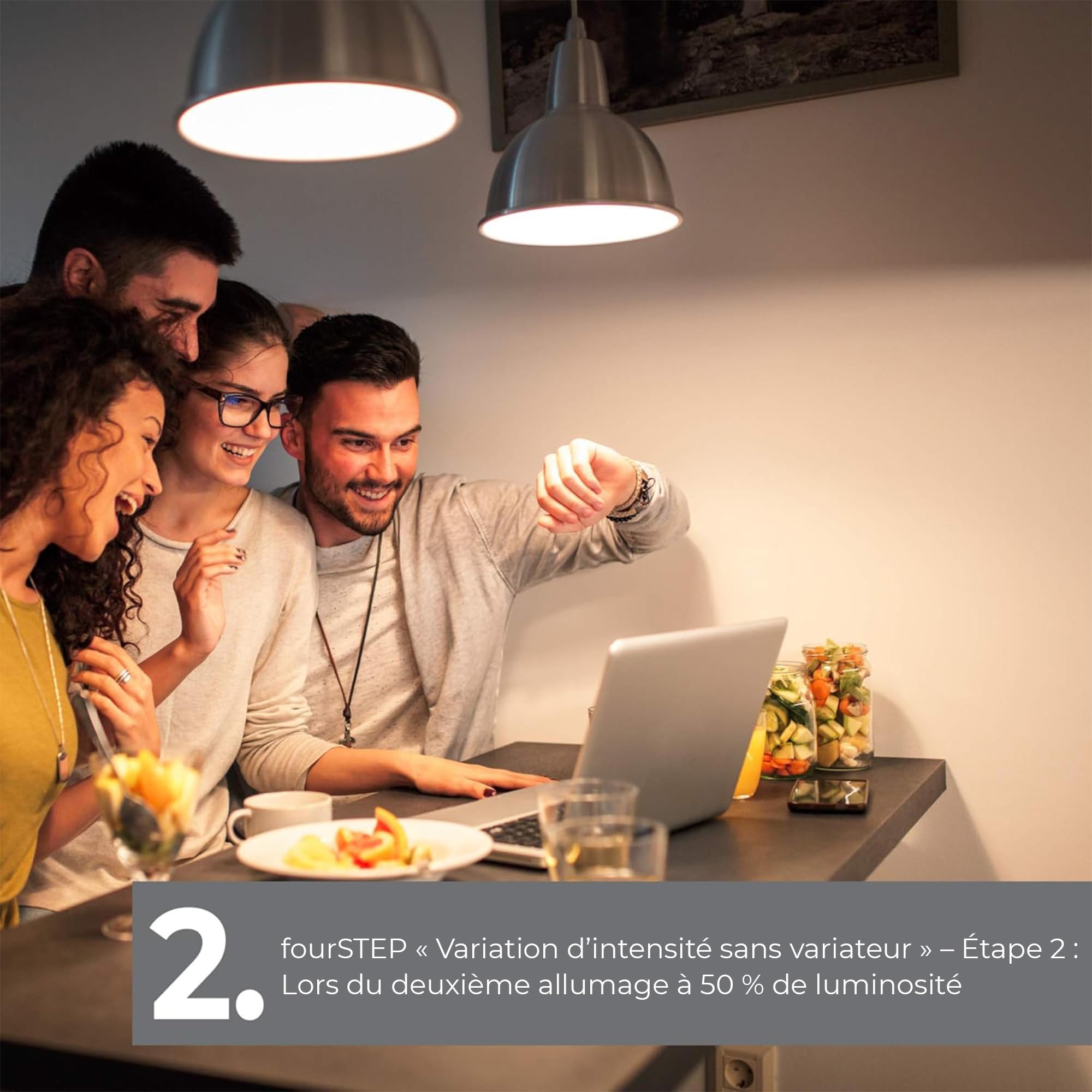 SSC-LUXon fourSTEP - lot de 10 modules LED plats 4W blanc chaud dimmables | Se remplace en un geste, sans outil ni application, pour un confort lumineux immédiat et des économies d'énergie durables.
