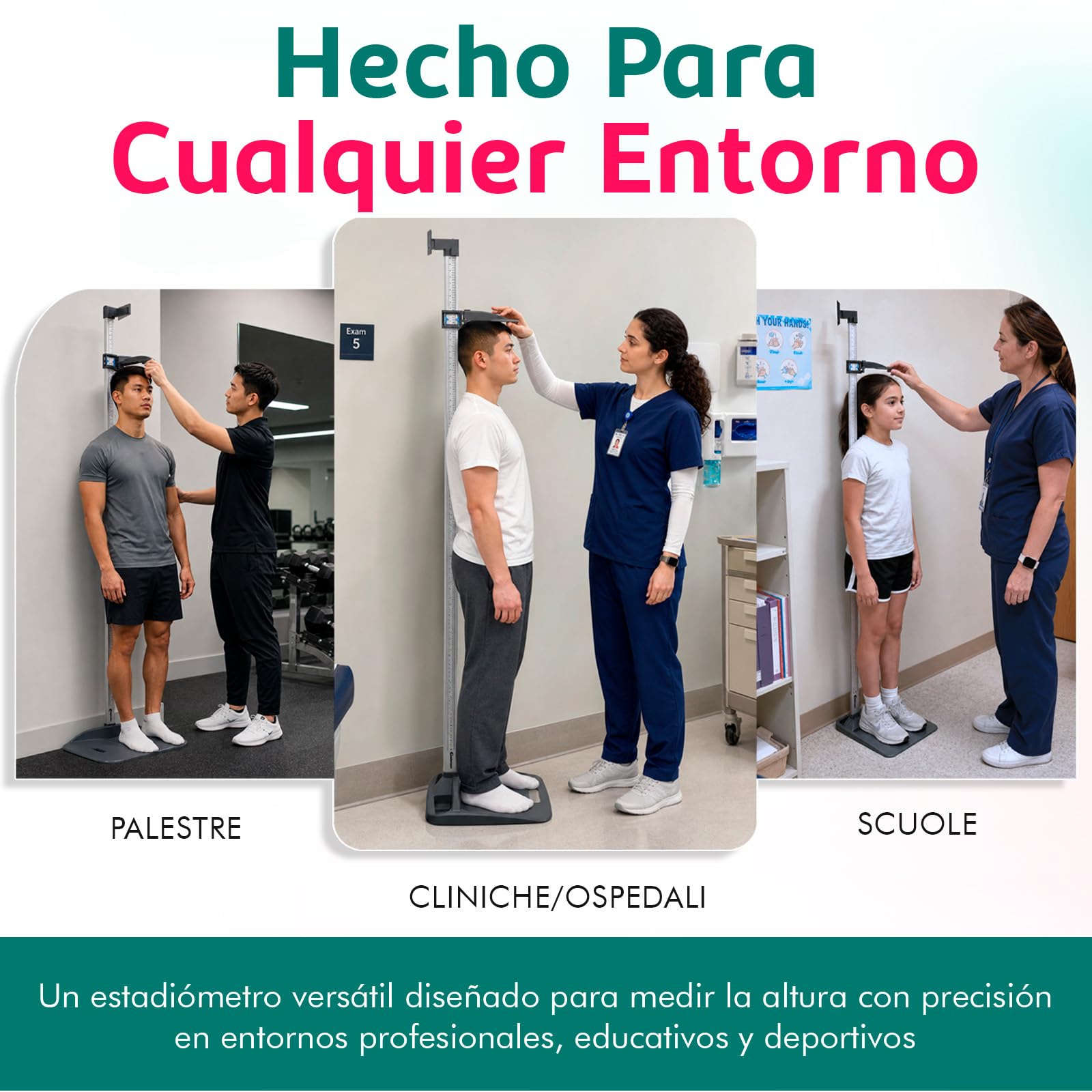 Stadiometer S100 Stadiometro Portatile per la Misurazione Dell Altezza | 20-210 CM, Autoportante per Adulti e Bambini, Uso Medico e Professionale, Struttura e Stabile, Facile da Usare