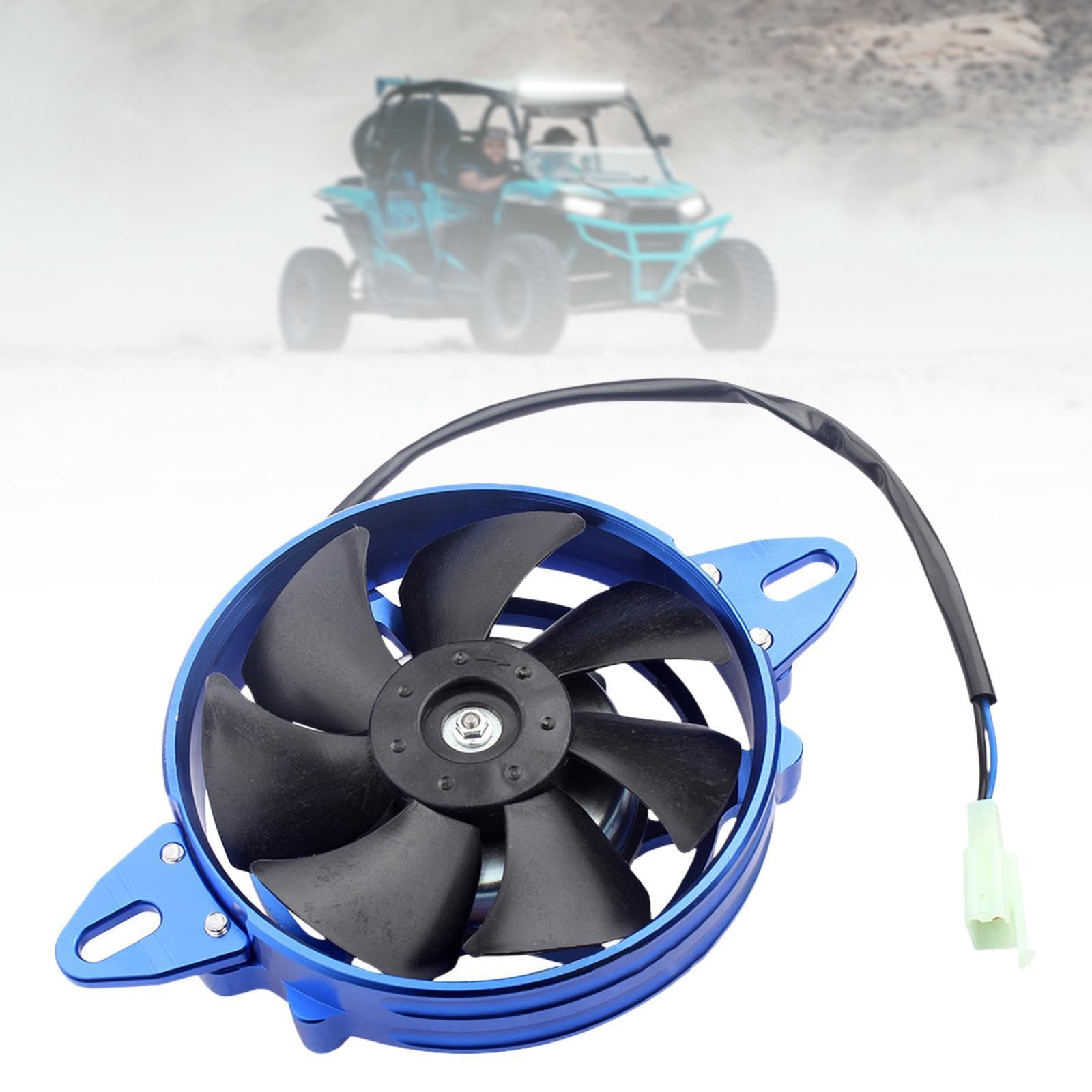 Oshhni Ventola termica di raffreddamento elettrica Ventola del radiatore Leggera e robusta Lega di alluminio da 4 pollici per UTV da 125, Blu