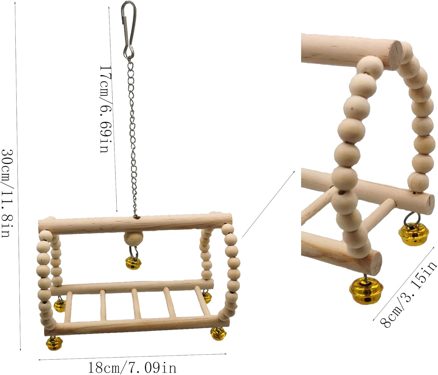 G-HY Bird Parrot Swing, chew Toy Toys, All Natural and Safe Non-Toxic, Suitable for Small Parakeets, Budgies, Conures, Finches, Love Birds and Other Small and Medium-Sized Parrots (B) : Pet Supplies