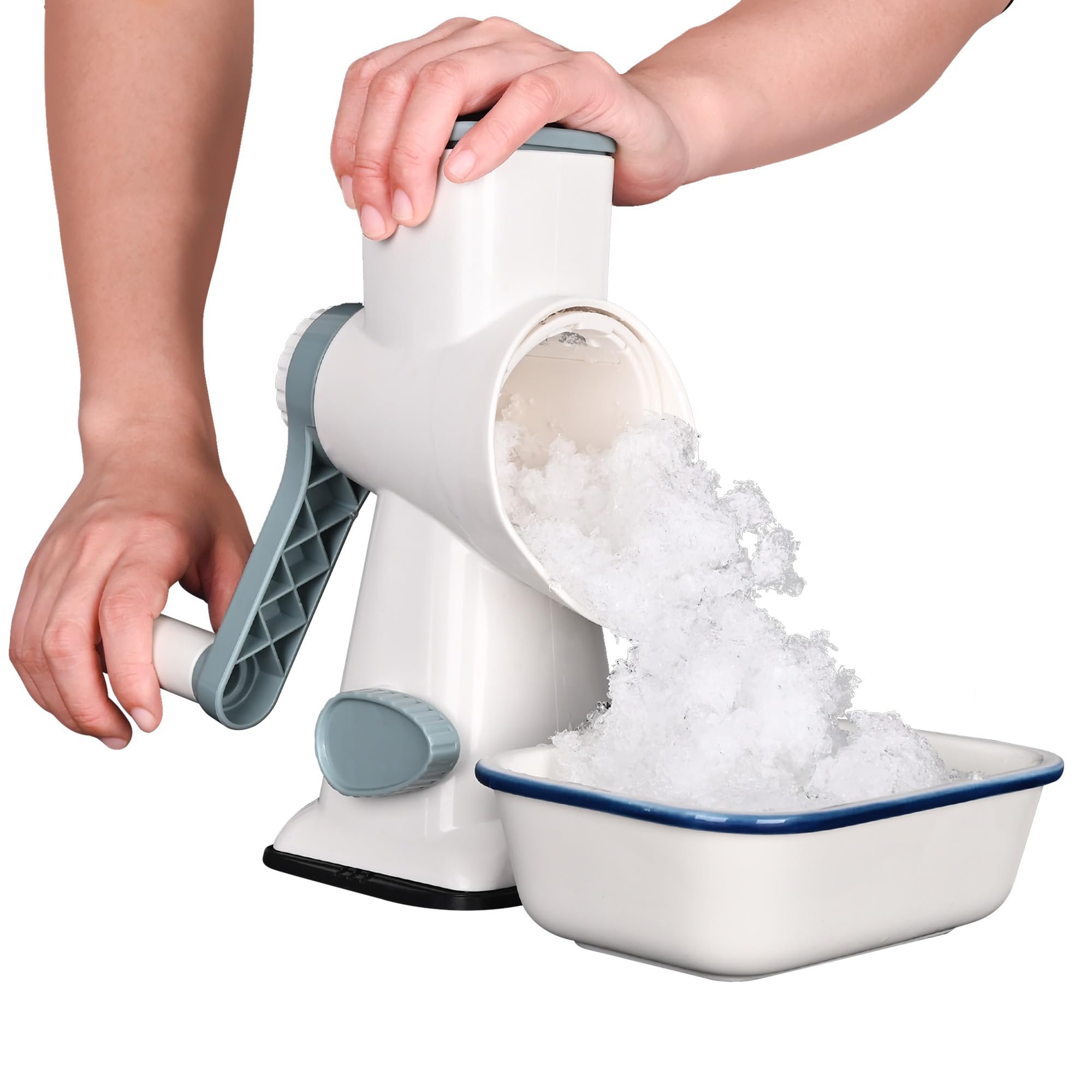 Manueller Eiscrusher & Slushy Maker,Tragbarer Crushed Ice Maker Mit Edelstahlklingen, Rutschfestem Saugfuß & Handkurbel – Einfach Zu Reinigen, Idealer Ice Crusher Für Sommergetränke Zuhause