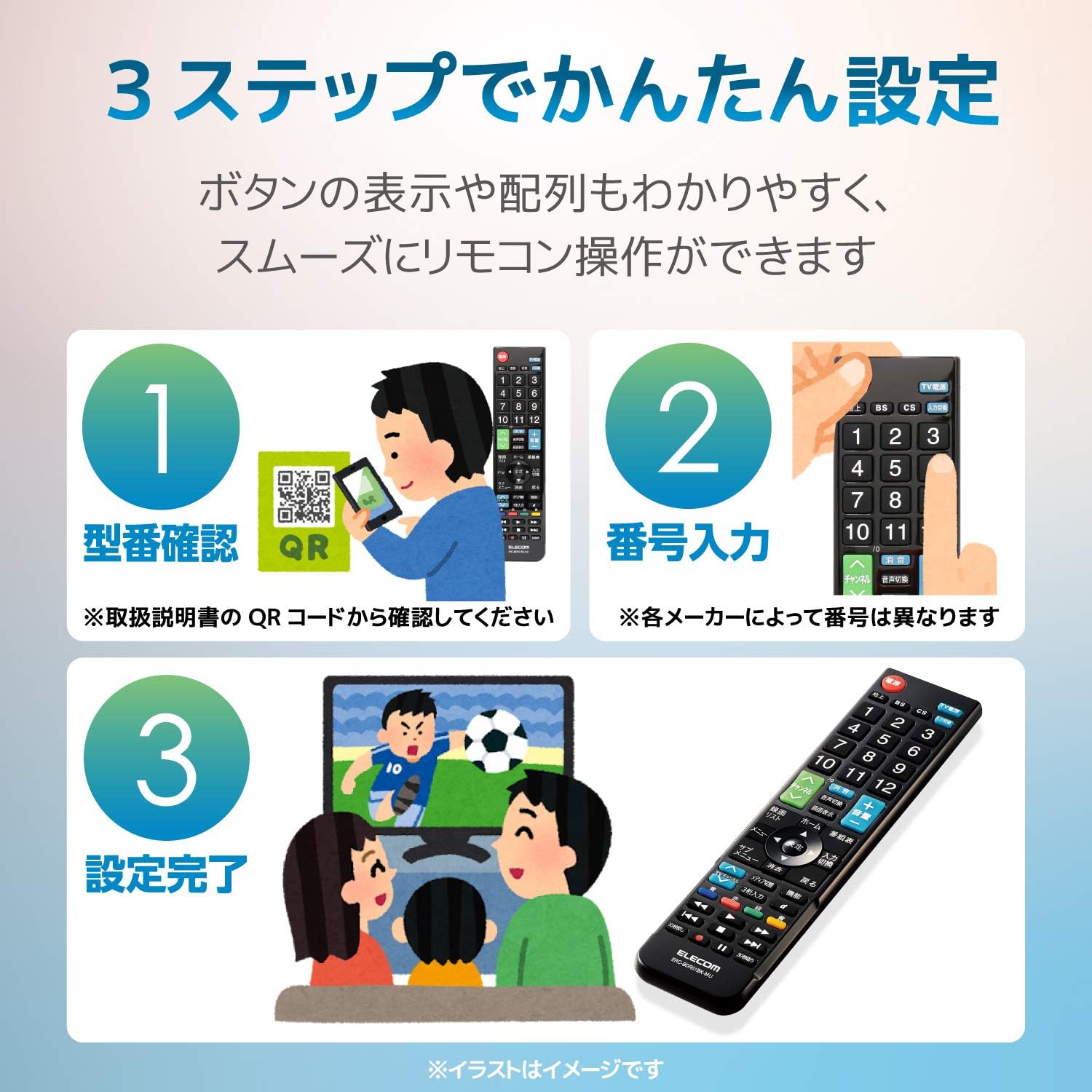 Amazon エレコム リモコン レコーダー用 設定番号を入力するだけですぐに使える テレビにも対応 ブラック Erc r01bk Mu エレコム Av テレビリモコン