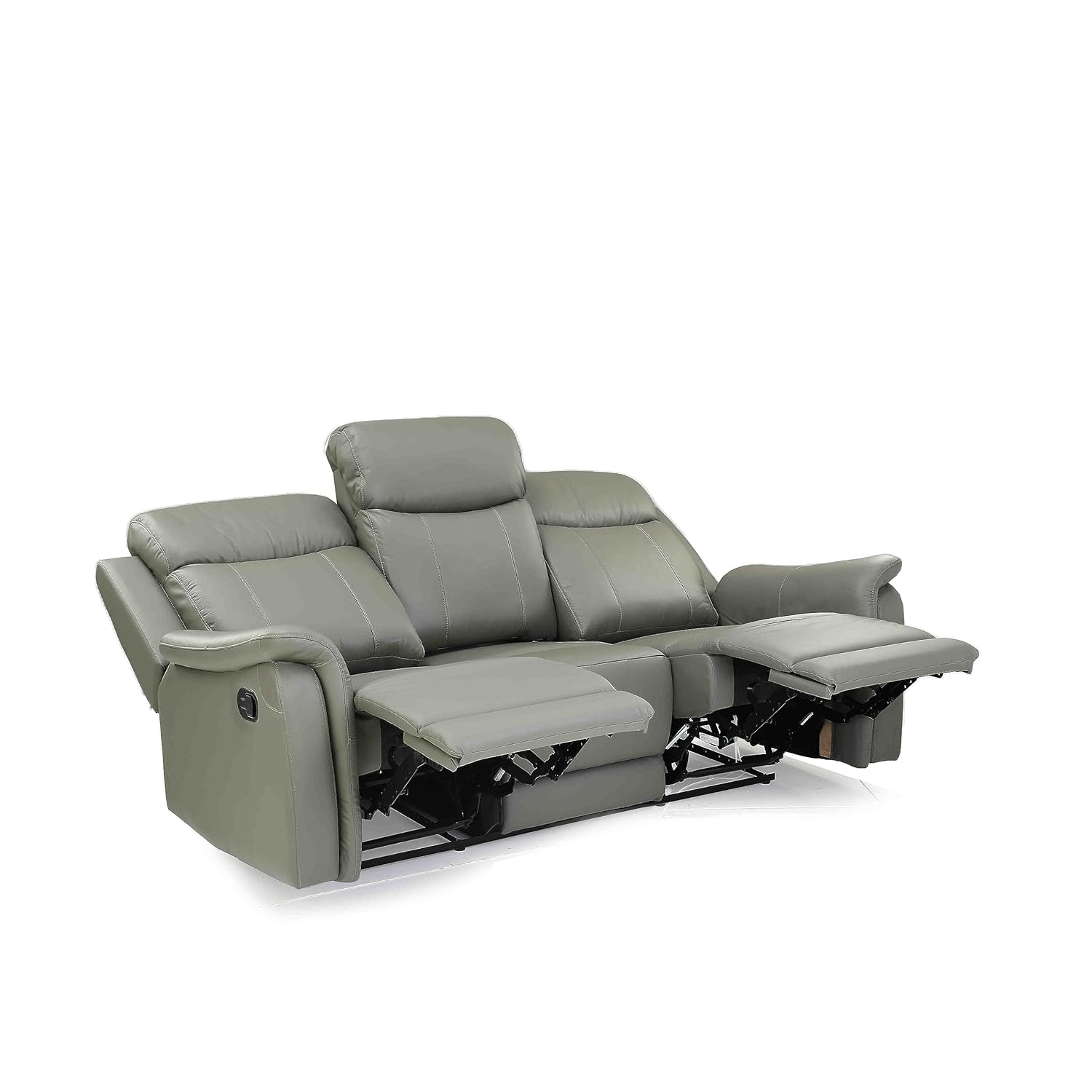 Stories Grey Manual Recliner Sofa 3 Seater Three Seater Recliner