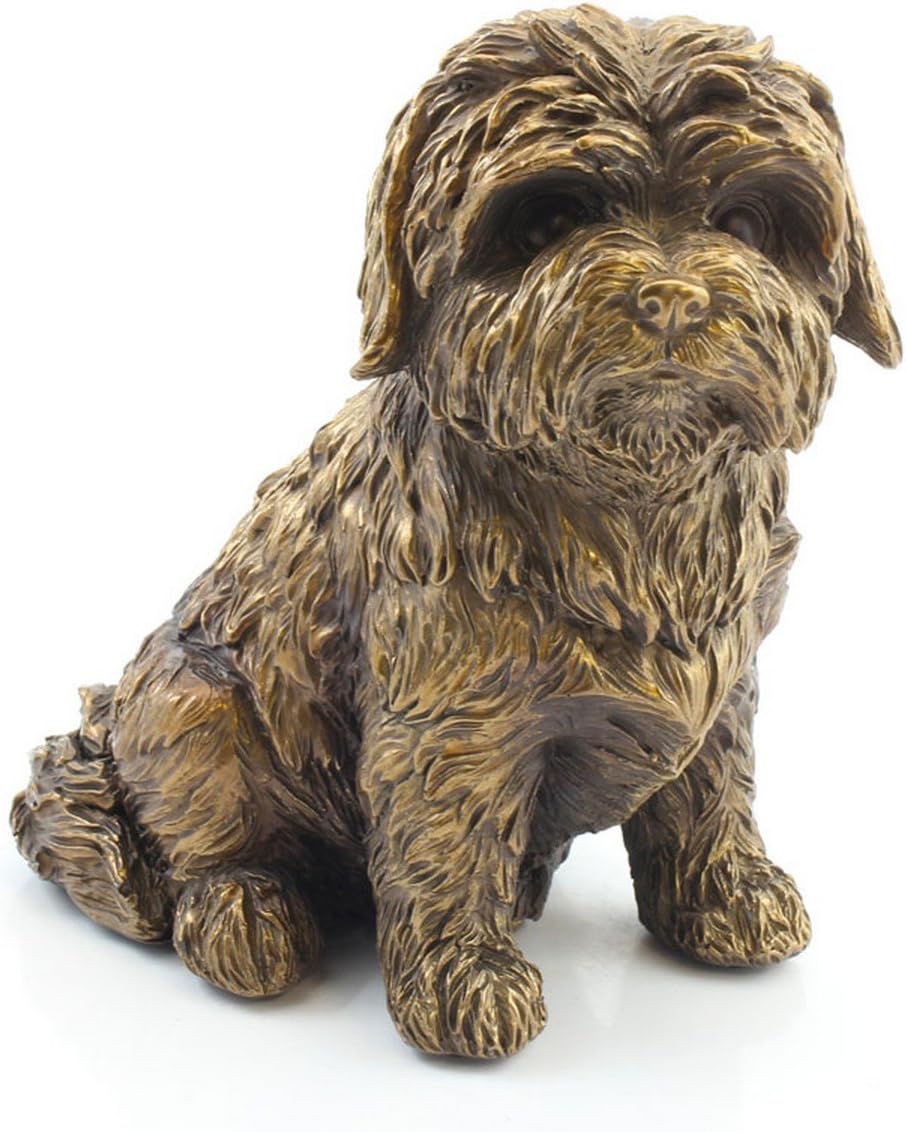 Lesser & Pavey Shih Tzu Reflections Sitting Dog Figure, Bronze, 10 x 13 x 13 cm