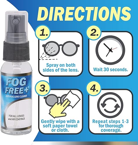 Miniatura 5 de Fog Free Plus - Spray antivaho para lentes – Limpiador de lentes y desempañador – Eficaz en todas las lentes y revestimientos antirreflectantes –