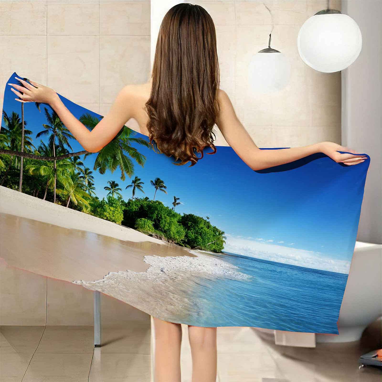 Telo Da Mare 3D Palma Blu Della Spiaggia Stampato Asciugamano Da Spiaggia 150x200cm Asciugamano Microfibra Grande Antisabbia Leggero Telo Mare Per Sport Piscina Viaggi In Famiglia Vacanze