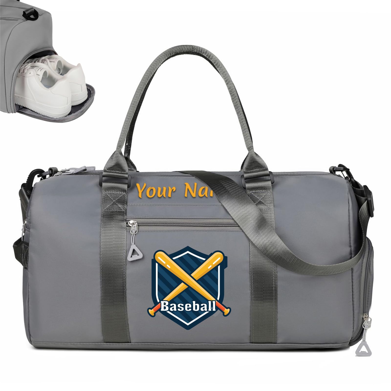 Custom Name Gym Bag,Personalized Duffel Bag with Embroidered Name,Self Wet/Dry/Shoe Bag,Travel Bag with Text