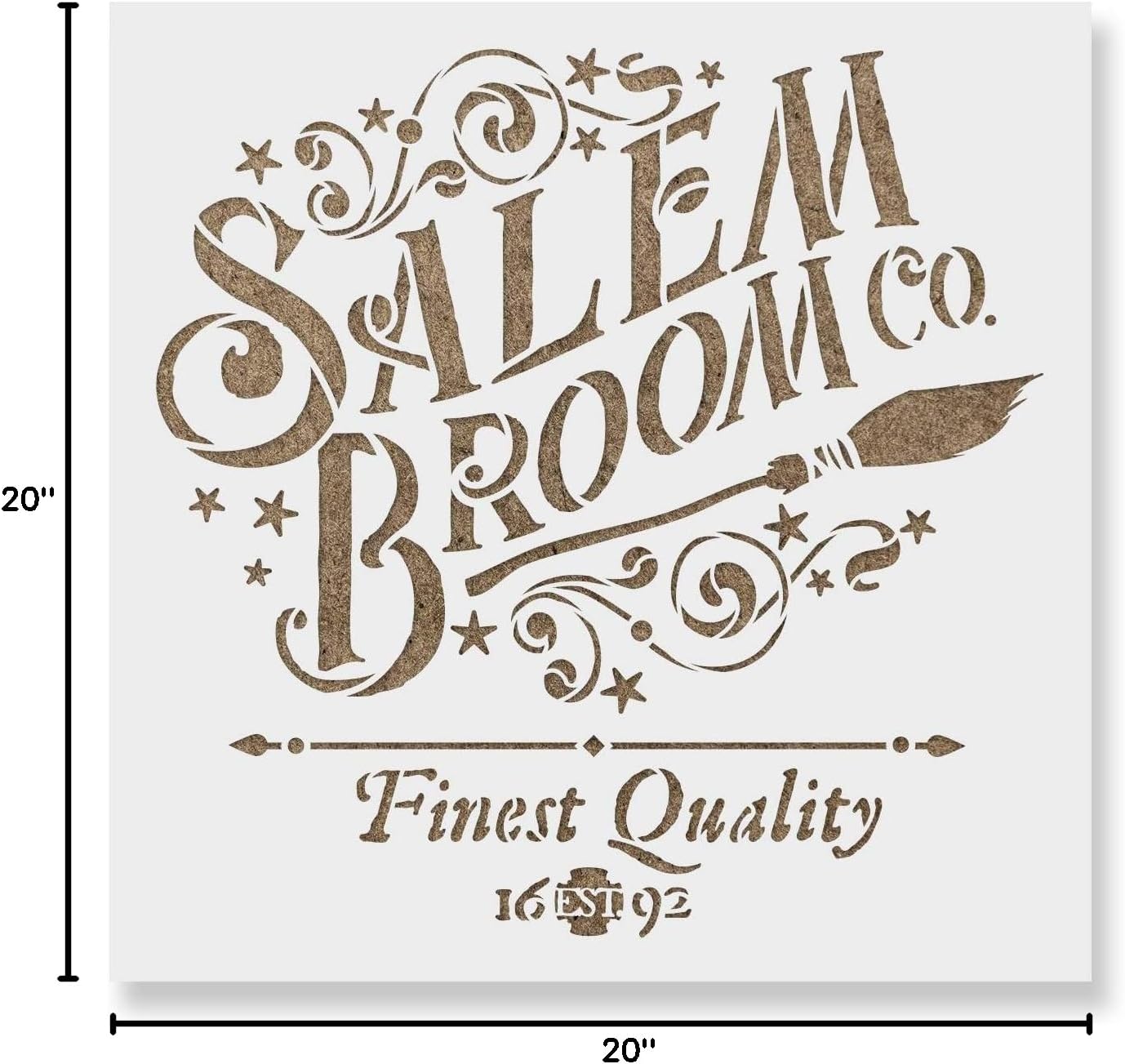 Salem Broom Witch Sign Halloween Stencil - Halloween Stencil, Salem Stencil, Sign Stencil, Witch Stencil, Broom Stencil