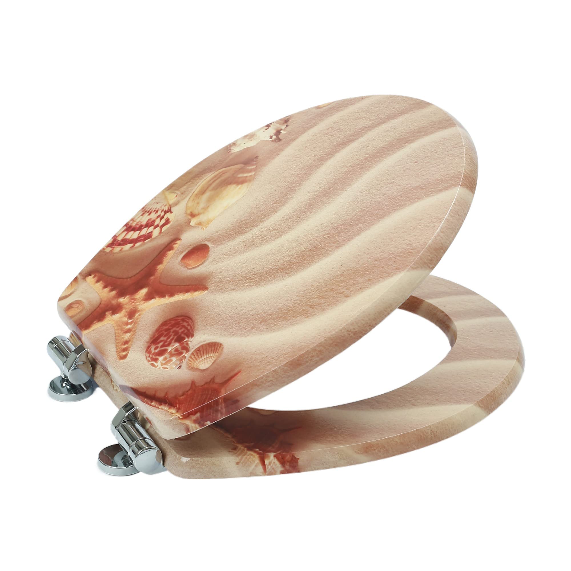 SINOBATH,Sedile WC - Copriwater Universale di alta qualità in legno, tanti motivi colorati, seduta comoda, facile da montare con istruzioni di montaggio