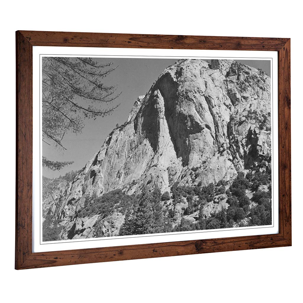 Big Box Art Framed Print of Ansel Adams North Dome Kings River Canyon California Design | Wall Art Picture| Home Decor for Kitchen, Living Room, Bedroom, Office, Walnut, A2 / 24.5x18 Inch / 62x45cm