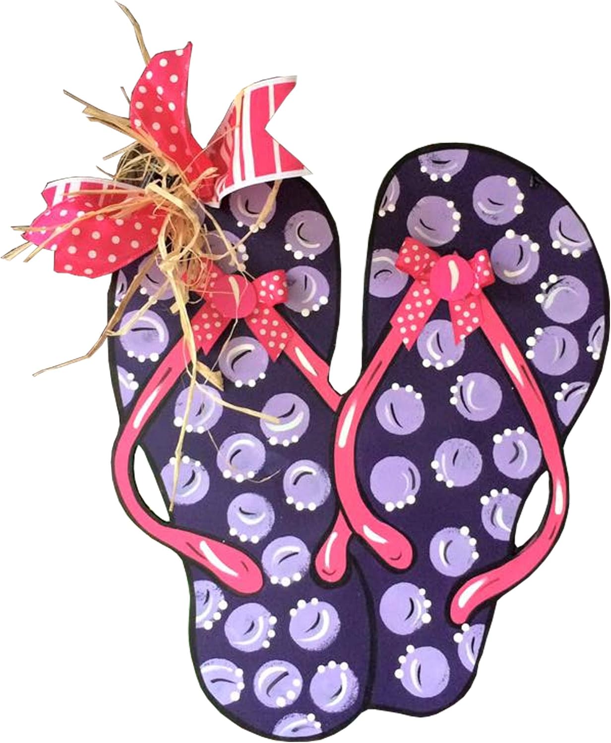Flip Flop Cutout Unfinished Wood Summer Decor Beach Party Themd Door Hanger MDF Shape Canvas Style 2