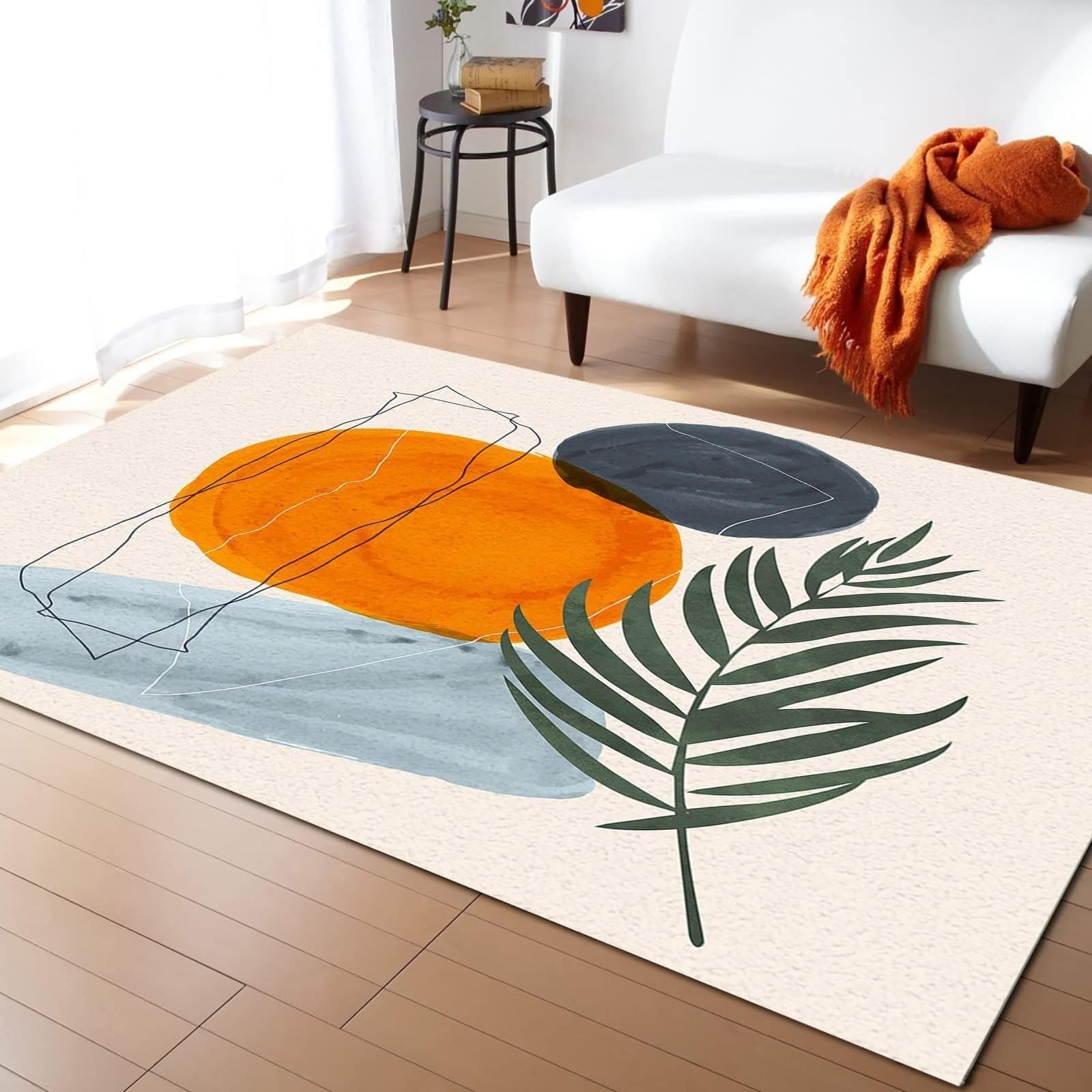 Tapis de chambre bohème abstrait pour une décoration chaleureuse